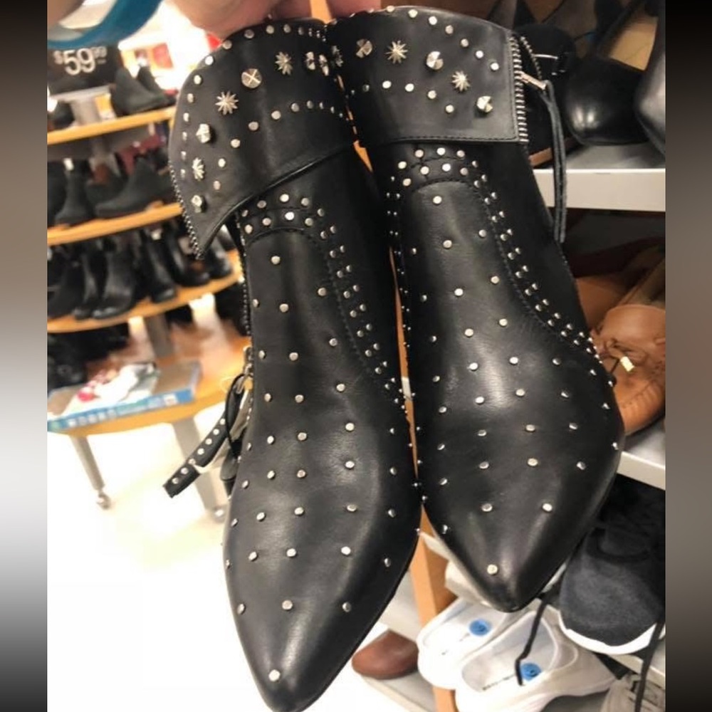 Sam Edelman Black Studded Ankle Booties